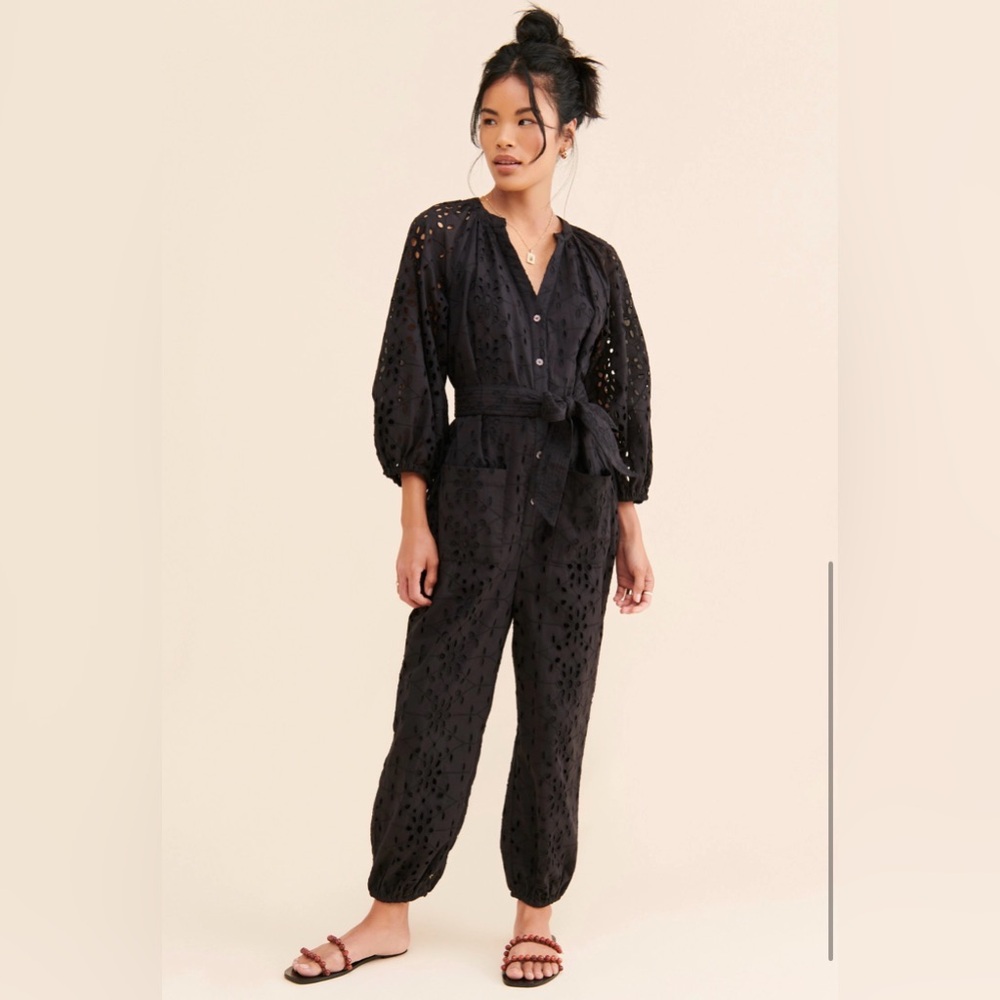 Cleobella Elegant Black Lace Jumpsuit